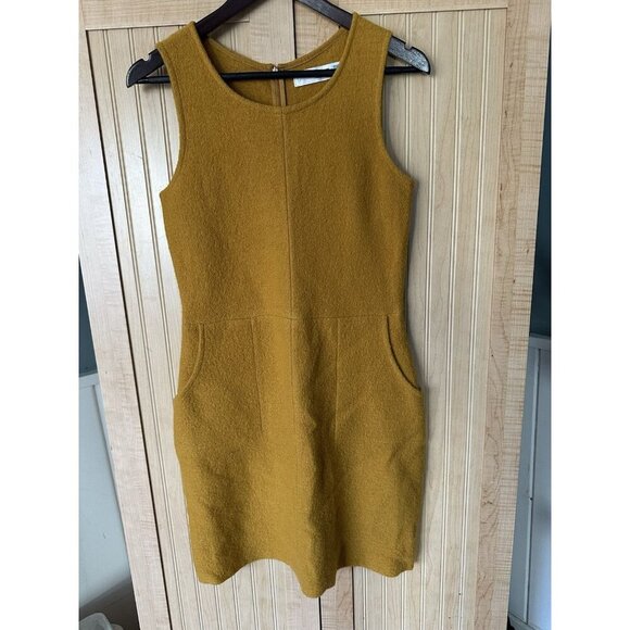 Anthropologie Sparrow 100% wool tweed jumper dress sz s knee length stretch zip - Picture 1 of 7